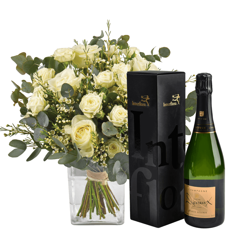 Bouquet de Fleurs et Champagne – Livraison en 4H – Interflora – Idée Cadeau  Anniversaire - Anniversaire de mariage